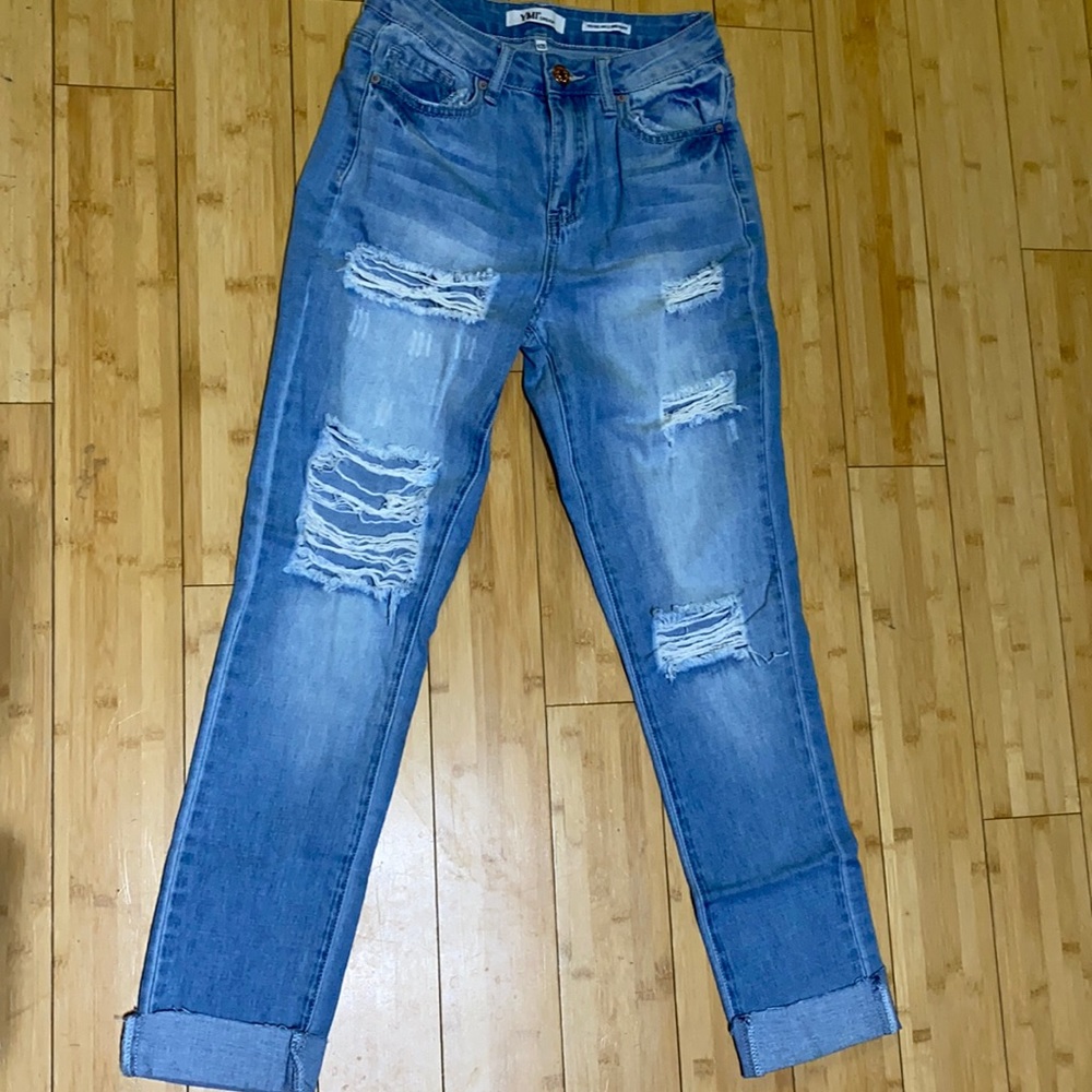 YMI Jeans Womens Dream HiRise RawEdge Cuffed Ankle